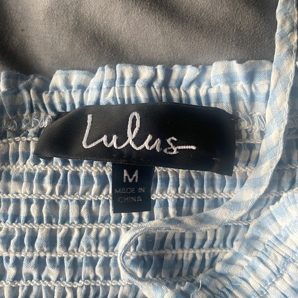 Lulus baby blue gingham mini dress - Picture 2 of 3